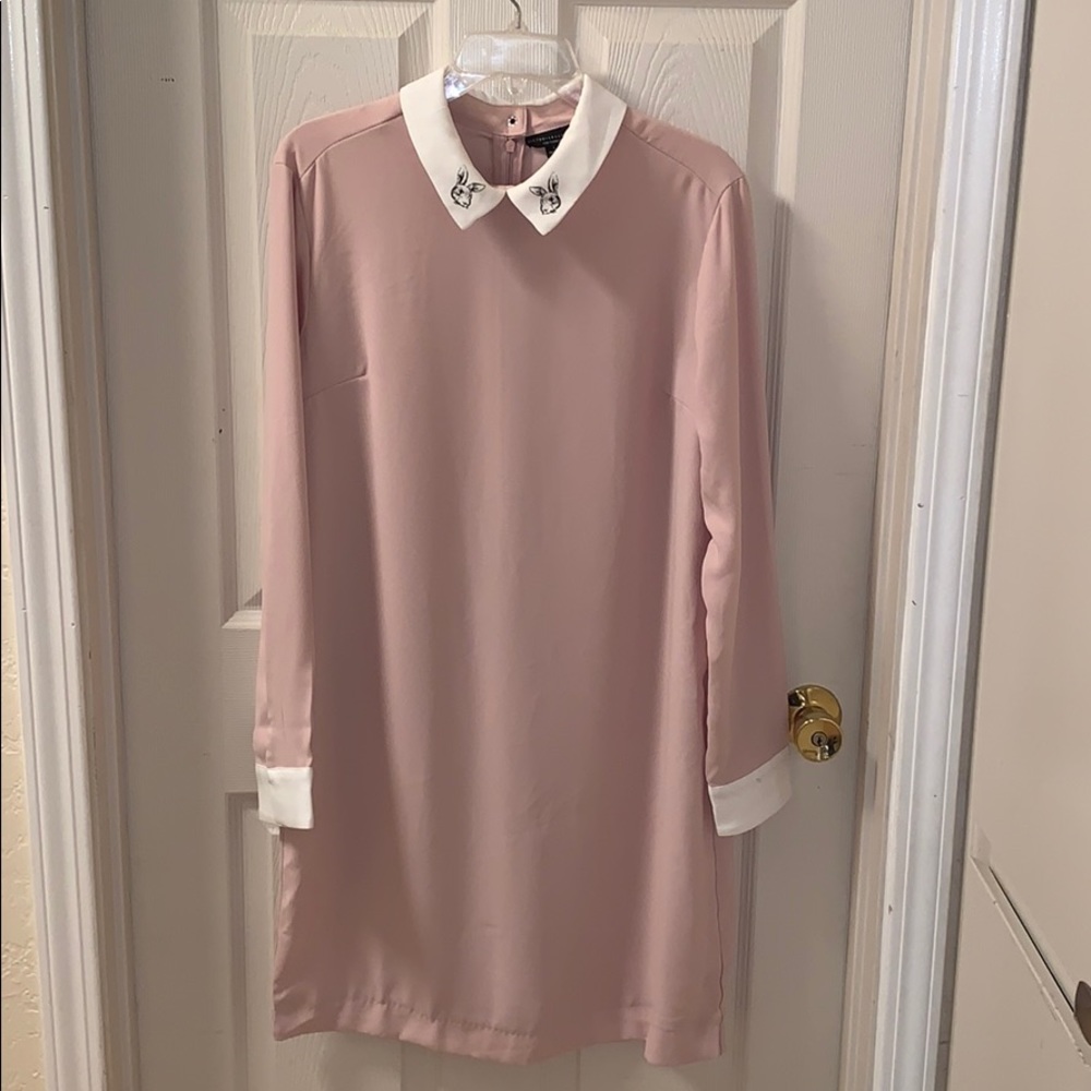 Elegant Pink Collared Dress